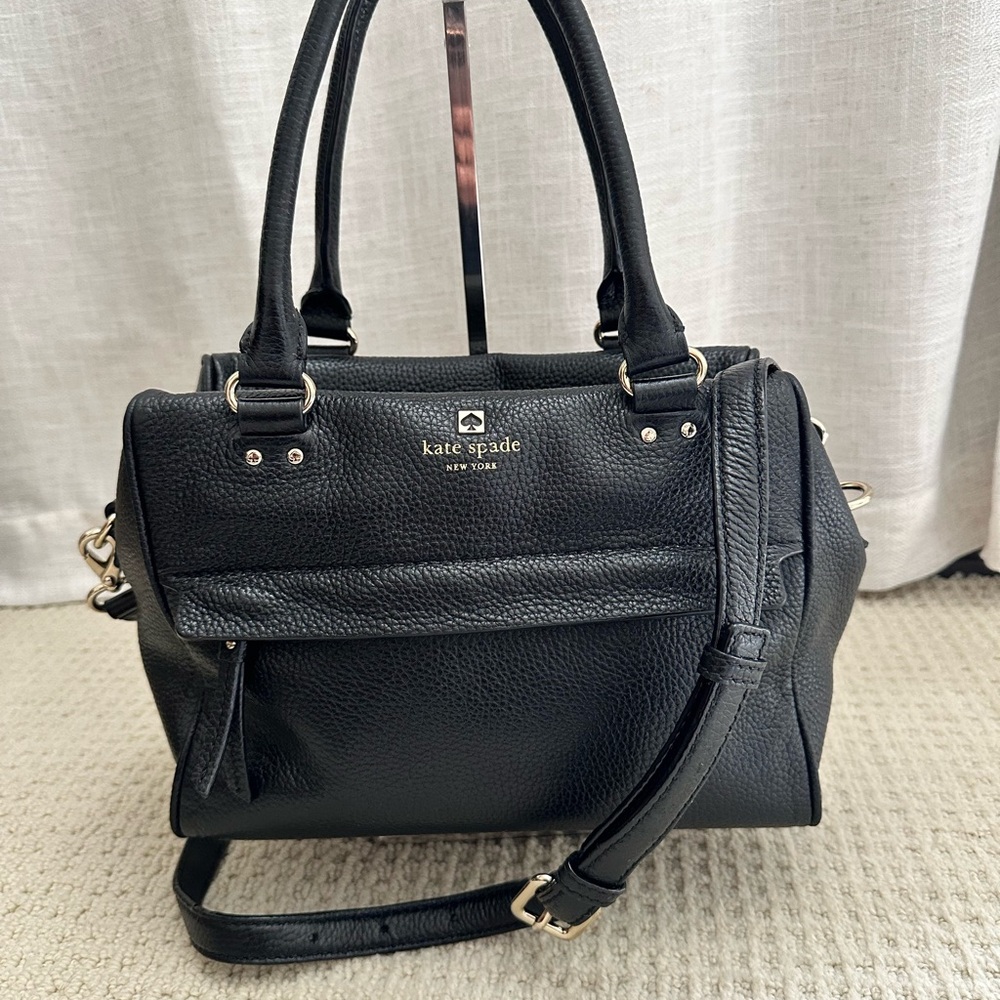 Kate Spade Black Satchel with Gold Accents